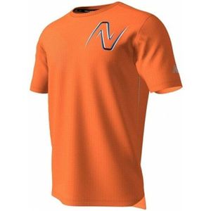 New Balance Graphic Impact Run SS Heren - sportshirts - oranje - Mannen