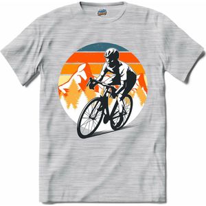 Wielrennen Fiets | Mountainbike sport kleding - T-Shirt - Unisex - Donker Grijs - Gemêleerd - Maat M