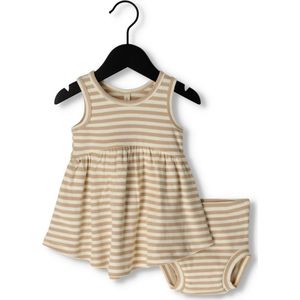 Quincy Mae Ribbed Tank Dress + Bloomer Jurken & Rokken Unisex - Beige - Maat 68/80