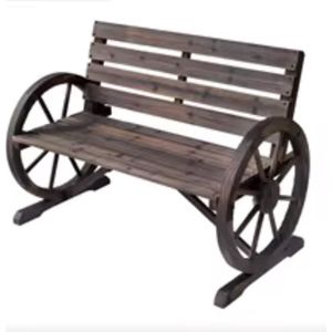 Jurrys Tuinbank - Tuin - Terras - Bruin - Hout - Platteland - 41.5cm x 22cm x 29.5cm - Zitting 38.5cm - Balkon - Decoratie