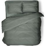 Elegance - Dekbedovertrek - 140x200/220 - Uni - Satijnstreep / Satijn Streep - Hotel Kwaliteit Satin Stripe - Olive Green