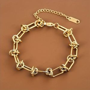 Lucardi - Eve - Eve gold plated armband met meander motief