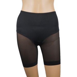 Sexy dames tailleslip met lange pijp licht corrigerend invisible Zwart -maat XL