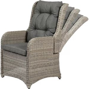 Tierra Outdoor Doncaster tuinstoel verstelbare rug, Weathered Grey wicker en inclusief kussen