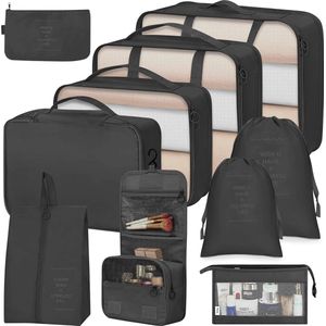 JGS ® Pakket van 10 Reisset Organisatoren voor Koffers en Reizen - Efficiënt Inpakken en Organiseren