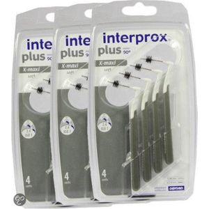 Interprox Plus X-Maxi - 4.5-9 mm - Grijs - 3 x 4 stuks - Voordeelpakket