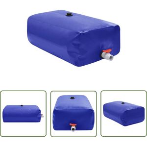vidaXL Wateropslag - Opvouwbare Watertank - Watertank met kraan opvouwbaar 1500 l PVC - Regenwatertank - Pvc Watertank - Grote Watertank
