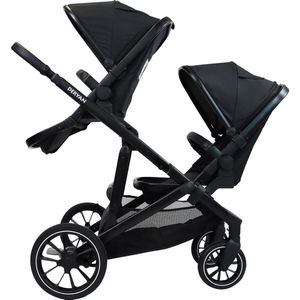 Deryan Evy V2 Kinderwagen - Duo Kinderwagen - Uitbreidbaar - Inclusief extra zitje - Zwart