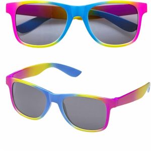 2x stuks regenboog retro thema fun party verkleed bril/zonnebril volwassenen - Pride feestartikelen