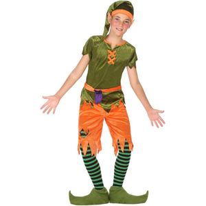 Groen en oranje bos elf kostuum voor jongens - Verkleedkleding