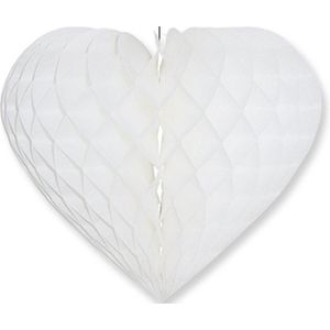 Wit decoratie hart 40 cm