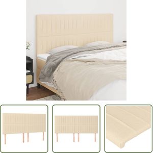 The Living Store Hoofdbord Bed - 180x118/128 cm - Verstelbaar - Crème