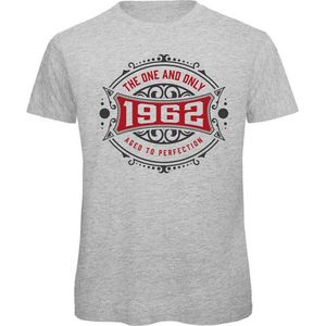 1962 The One And Only | Feest Kado T-Shirt Heren - Dames | Antraciet - Donker Rood | Perfect Verjaardag Cadeau Shirt | Grappige Spreuken - Zinnen - Teksten | Maat XL