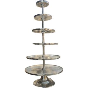 Colmore by Diga extra grote zware zilveren etagere 6 laags - Live in luxury 66 X 66 X 138 cm