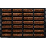 Droogloopmat/deurmat - binnen/buiten - zwart - rubber/kokos - 40 x 60 cm