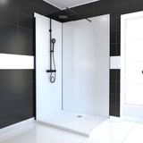 Aurlane pack witte wandpanelen in aluminium met hoekprofiel en matzwarte afwerkingsprofielen - 90c + 120cm - Wall'It White 90x120