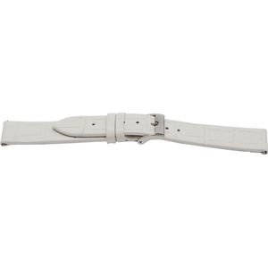 Horlogeband H501 Croco Wit Leder 22x20 mm