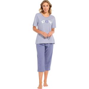 Pastunette - Blossoms - Dames Pyjamaset - Blauw - Organisch Katoen - Maat 50