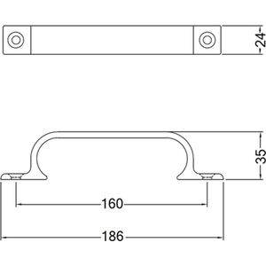 Hermeta GREEP 160MM OPSCHROEVEND MAT ZWART (4233-18E)