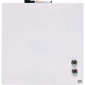Nobo Droog Uitwisbaar Mini Magnetisch Whiteboard - Inclusief Whiteboard Marker, Magneten en Montagestickers - 36 x 36 cm - Wit