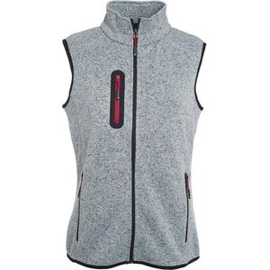 James and Nicholson Dames/dames Gebreid Vlies Vest (Lichtgrijs Melange/Rood)