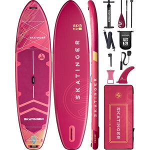 Bredere neus & extra beweegruimte; Opblaasbaar Skatinger Peddel Boord voor samen; 350 cm Stand Up Sup Paddle Board | Met Afneembare Vin, Dubbele Bungees, Camera Mount, Handpomp, Sterke Peddel, 5L Dry Bag, etc. 2 personen 195 Kg belastbaar, 89cm breed