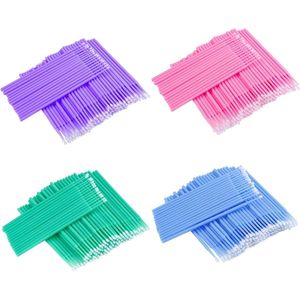 Wegwerp microborstels wimperverlenging - reinigingsstaafjes make-up remover - tandheelkunde 400 stuks
