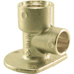Sub messing soldeer muurplaat met laag en verhoogde aansluiting 1/2x15