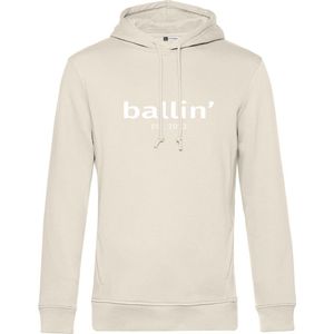 Heren Hoodies met Ballin Est. 2013 Basic Hoodie Print - Beige - Maat XL