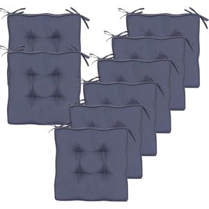Inovra ® Comfortabel en Stijlvol Zitkussen Set voor Binnen- en Buitengebruik, 8 Stuks, Donkergrijs