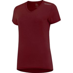 Rogelli Promo Sportshirt - Korte Mouwen - Dames - Bordeaux - Maat XS
