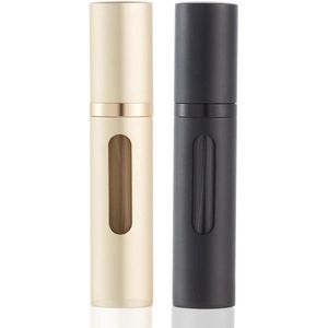 Navulbare 5 ml Parfumverstuiver Mini-Handtas Geur Atomizer - Zwart en goud