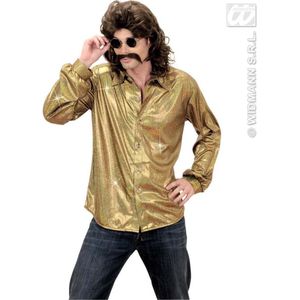 Goudkleurige disco blouse voor mannen - Verkleedkleding