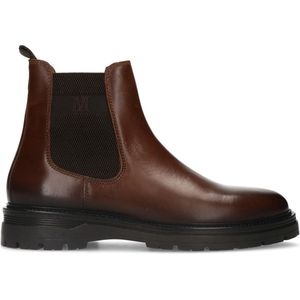 Manfield - Heren - Bruine leren chelsea boots - Maat 46