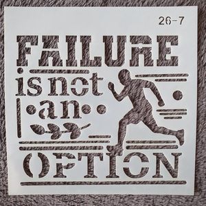 Hobby stencil, sjabloon, herbruikbaar, kaarten maken, scrapbooking, decoreren, 15x15 cm, Failure is nog an option