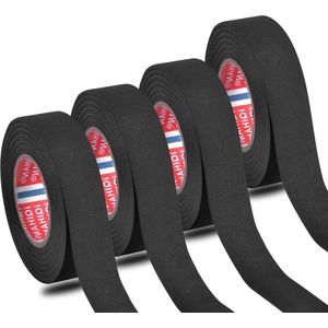 Vlamvertragende tape 19 mm x 20 m - autotape voor stofdichte en hittebestendige kabelboom - zwart