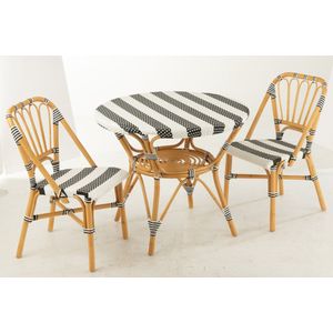 J-Line tafel Live - rotan/kunststof - naturel/zwart