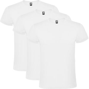 3 Pack Roly T-Shirt 100% katoen, single jersey, 150 gsm Ronde hals Wit Maat 3XL