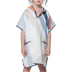Surfponcho Kind Bora - maat 2-3 jaar - jongens/meisjes/unisex pasvorm - poncho handdoek voor kinderen met capuchon - zwemponcho - badcape