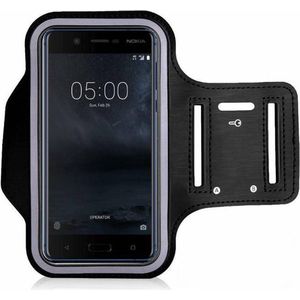 Pearlycase Hoesje Geschikt voor Nokia 5 - Sportarmband hoesje zwart hardloopband