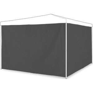 Zijwand set van 2 voor feesttenten 2x3m - waterdicht en klittenbandsluiting - grijs