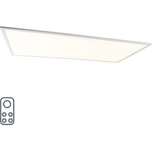 QAZQA liv - Moderne Dimbare LED paneel | Plafondlamp met Dimmer - 1 lichts - L 120 cm - Wit - Woonkamer | Slaapkamer | Keuken