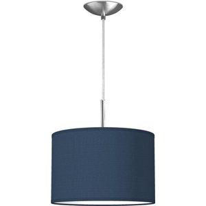Home Sweet Home hanglamp Bling - verlichtingspendel Tube Deluxe inclusief lampenkap - lampenkap 30/30/20cm - pendel lengte 100 cm - geschikt voor E27 LED lamp - donkerblauw