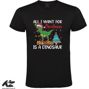Klere-Zooi - All I Want for Christmas is a Dinosaur - Heren T-Shirt - 4XL