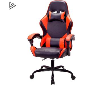 Gaming Stoel - Ergonomische Bureaustoel - Bureaustoelen voor Volwassenen en Kinderen - Chair Kantelbaar - Zwart met Oranje