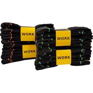 Work werksokken 20 paar mix fluor groen en fluor oranje maat 47/50
