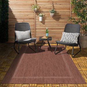 Flycarpets Capri Buitentapijt - Buitenkleed - Vloerkleed Voor Binnen & Buiten - Weer en UV bestendig - Perfect voor Balkon, Terras en Serre - Rood - 80x250 cm