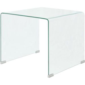 The Living Store Salontafel Gehard Veiligheidsglas - 49.5 x 50 x 45 cm - Transparant