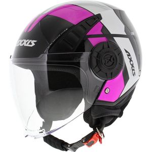 Axxis Metro jet helm Cool glans fluor roze XL - Motor / Scooter