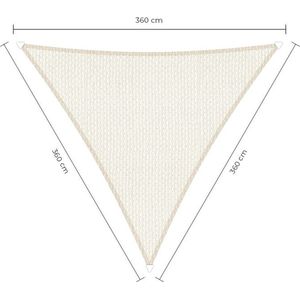 Schaduwdoek driehoek - 3,6x3,6x3,6m - Wit - Waterdoorlatend
